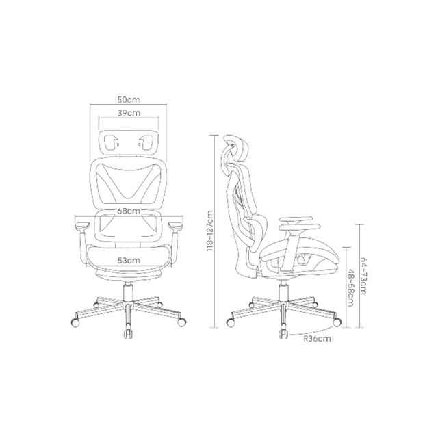 כסא מנהל ארגונומי עם הדום רגליים נשלף SPINEX CH05-22 LUMI