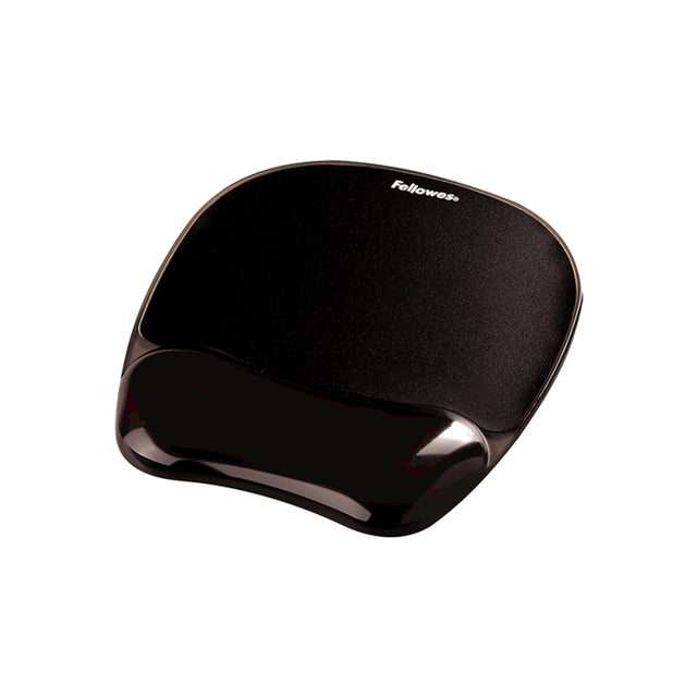 משטח לעכבר עם כרית ג’ל רכה CRYSTAL GEL שחור FELLOWES
