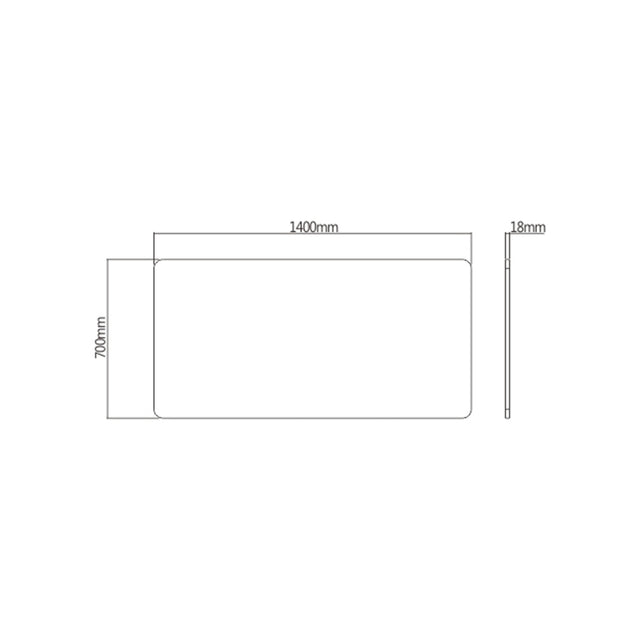 פלטה לשולחן חשמלי 1400X700 ממ TP14070R שחור LUMI