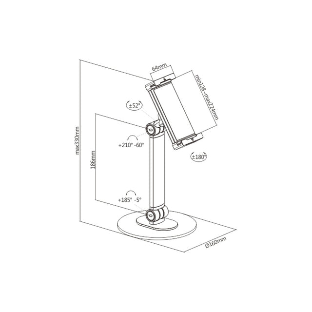 מעמד שולחני אוניברסלי לטאבלטים PAD30-01 לבן LUMI