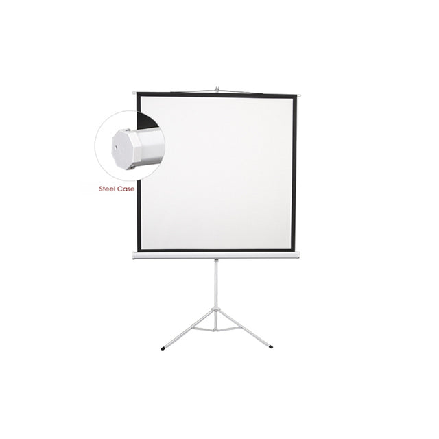 מסך הקרנה גלילה ידנית וחצובה 2.00X2.00 מטר ESDB112 LUMI