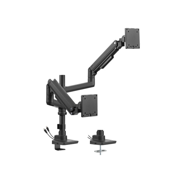 זרוע שולחנית כפולה למסכים עד 49" עם USB LUMI LDT69-C024UCP שחור