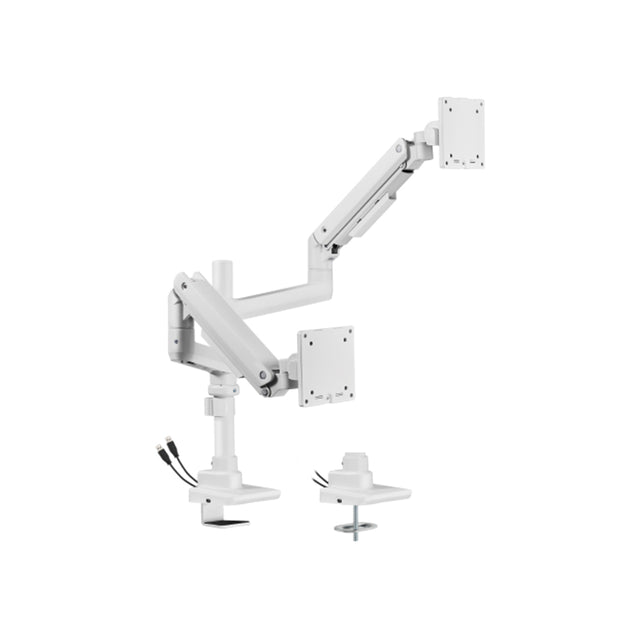 זרוע שולחנית כפולה למסכים עד 49" עם USB LUMI LDT69-C024UCP לבן