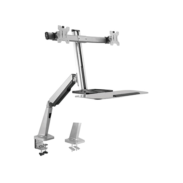 זרוע שולחנית כפולה ישיבה-עמידה 13-27″ LUMI DWS02-C02