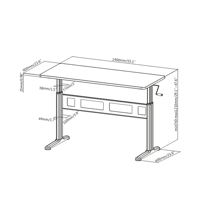 שולחן ארגונומי עמידה ישיבה מתכוונן עם מנואלה N04-22D-B לבן LUMI