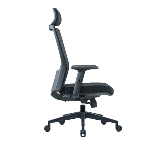 כסא מחשב SIT בצבע שחור (מבט צד)
