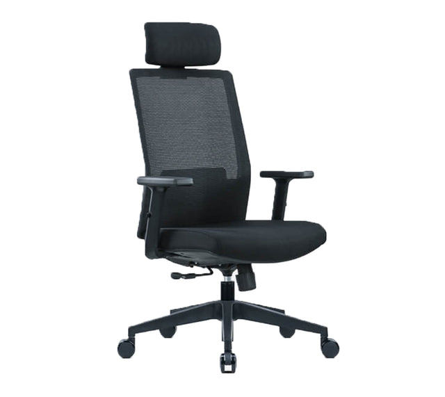 כסא מחשב SIT בצבע שחור (מבט זווית קדמית)