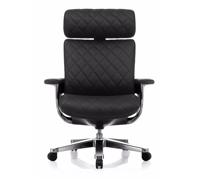 כסא מנהלים עור אמיתי עם משענת ראש NUVEM COMFORT
