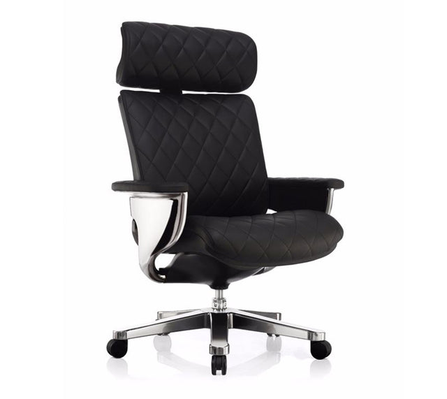 כסא מנהלים עור אמיתי עם משענת ראש NUVEM COMFORT