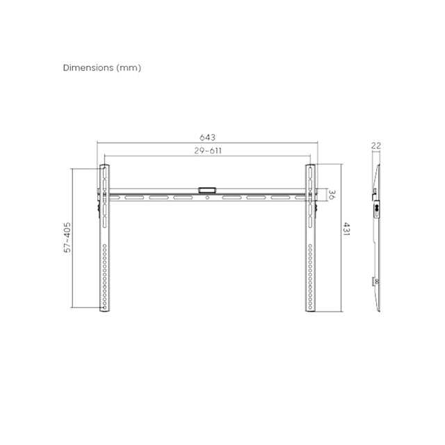 מתקן תליה צמוד קיר למסכים 37"-70" LP43-46 LUMI