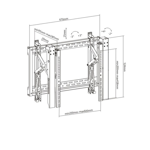 מתקן תליה POP OUT למסכים 45"-70" LVW06-46T LUMI