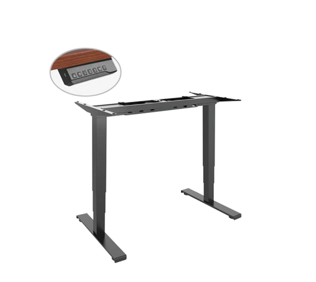 שולחן עמידה-ישיבה חשמלי מתכוונן דו מנועי שחור רגל שחורה M07-23D