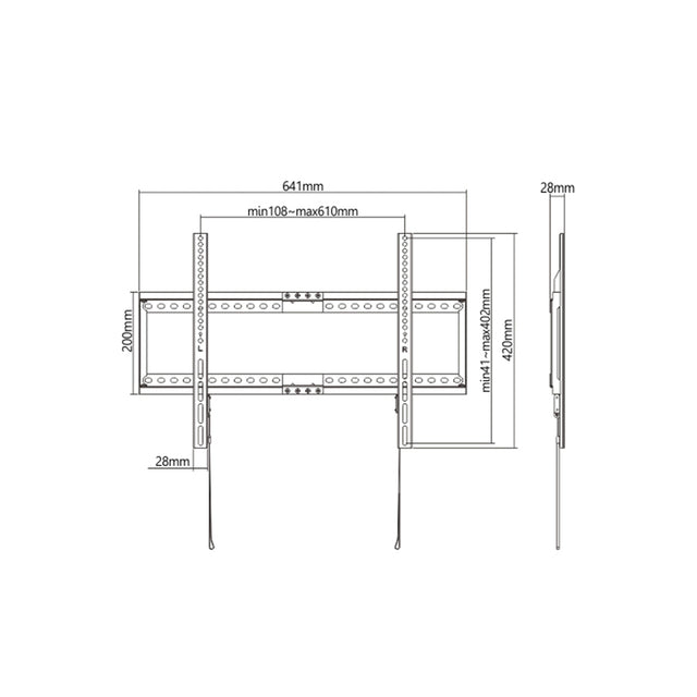 מתקן תליה צמוד קיר למסכים 37"-80" LP72-46F LUMI