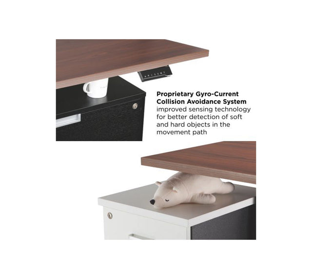 שולחן עמידה-ישיבה חשמלי מתכוונן דו מנועי שחור רגל שחורה M07-23D