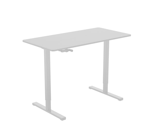 שולחן עבודה מתכוונן גובה ידנית לישיבה ועמידה 120 סמ לבן