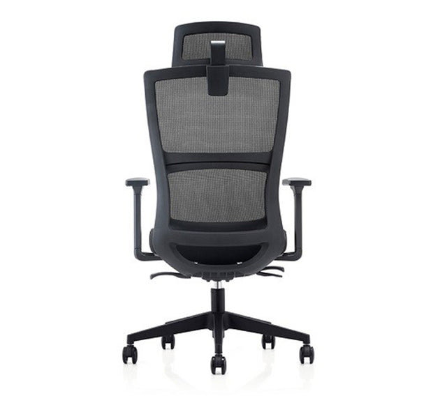 כסא מחשב SITPRO עם משענת ראש בצבע שחור (מבט אחורי)