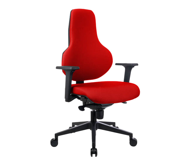 כסא מחשב דגם ICON בצבע אדום (מבט זווית קדמית)