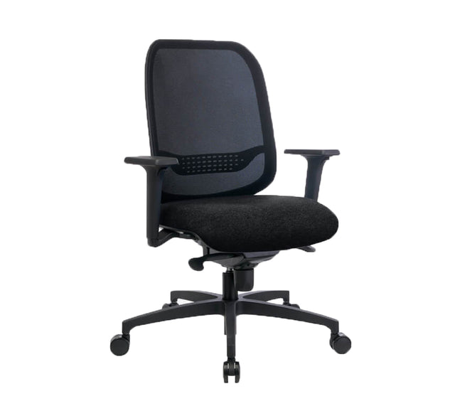 כסא מחשב דגם  FLIGHT NET בצבע שחור (מבט זווית קדמית)