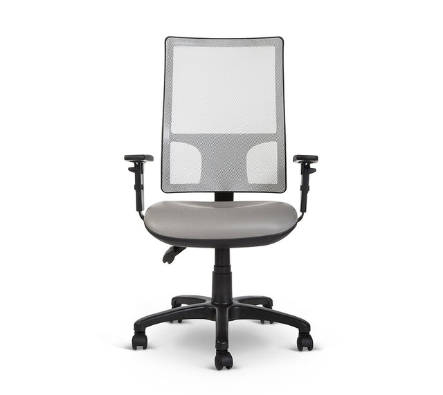 כסא מחשב עם גב רשת דגם SPRINT בצבע אפור (מבט קדמי)