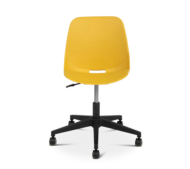 כסא מחשב קליקה מסתובב בצבע צהוב (מבט קדמי)