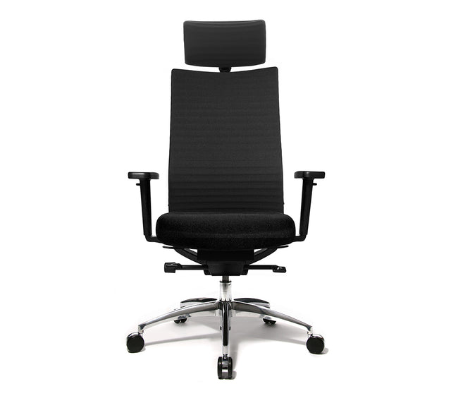 כסא מחשב ארגונומי כולל משענת ראש דגם ERGOMEDIC 100-3 בצבע שחור (מבט קדמי)