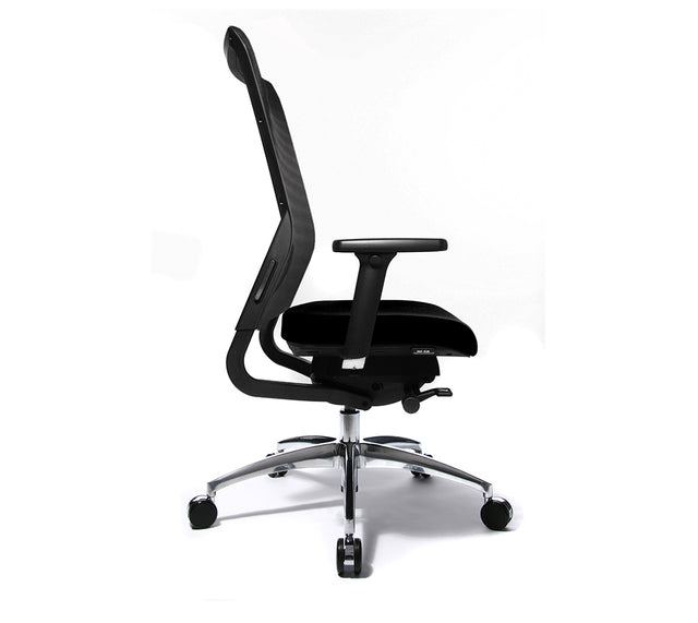 כסא מחשב ארגונומי כולל משענת ראש דגם ERGOMEDIC 100-1 בצבע שחור (מבט צד)