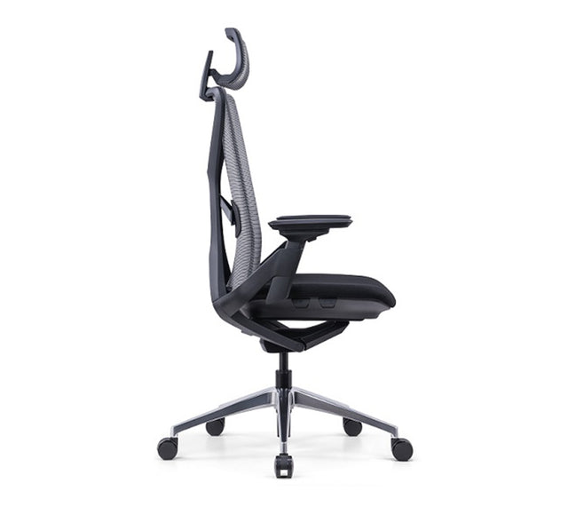 כסא מחשב דגם מקס עם משענת ראש בצבע שחור (מבט צד)