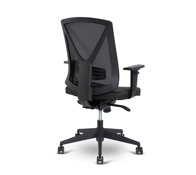 כסא מחשב דגם מיר בצבע שחור (מבט זווית אחורית)