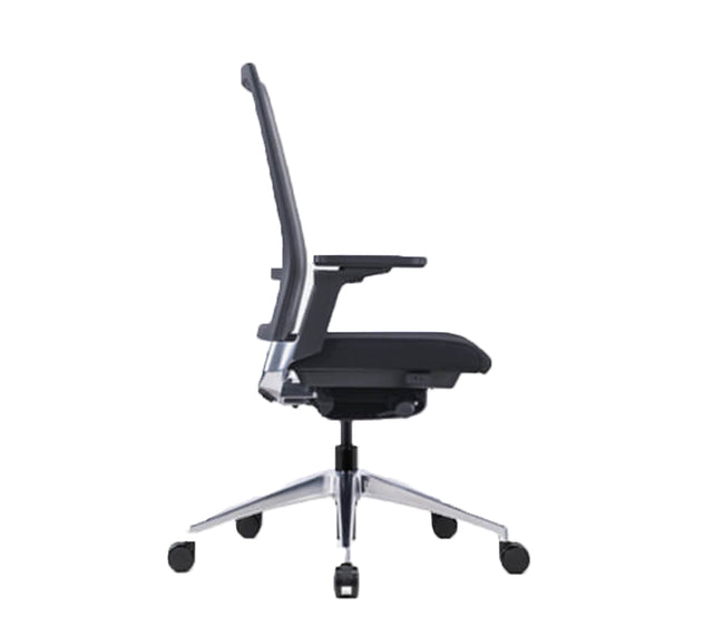 כסא מחשב דגם TORINO BLACK עם משענת ראש בצבע שחור (מבט צד)