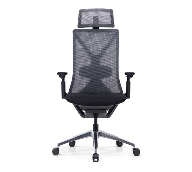 כסא מחשב דגם מקס עם משענת ראש בצבע שחור (מבט קדמי)