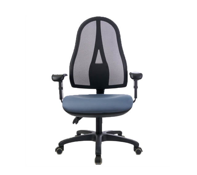 כסא מחשב דגם ICON NET בצבע תכלת (מבט קדמי)