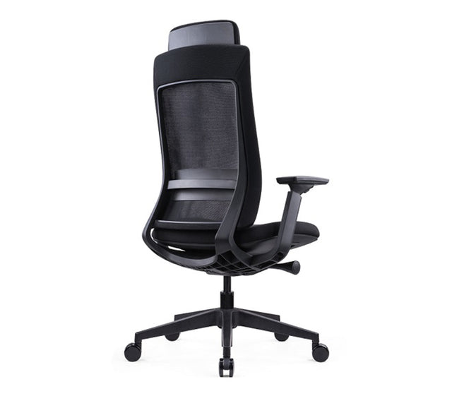 כסא מחשב אלביט עם משענת ראש בצבע שחור (מבט אחורי 45)